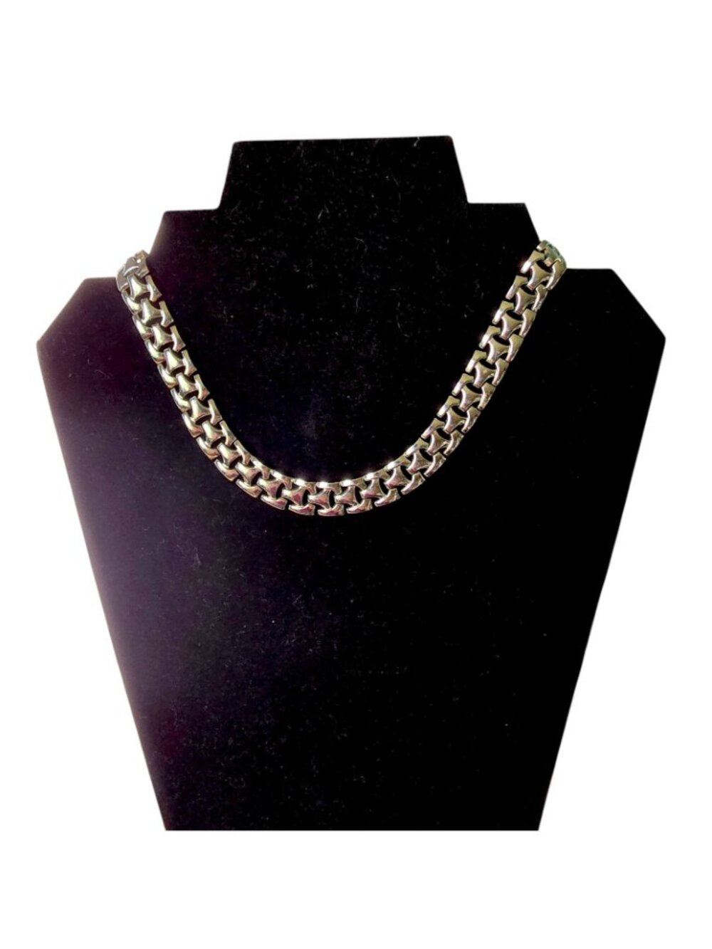 Vintage Trifari Silver Tone Link Necklace Chunky Chain Statement Pat Pend Signed - Picture 2 of 15